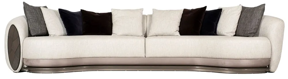 Casa Padrino sofá de lujo gris / marrón oscuro / bronce 370 x 103 x A. 76 cm - Sofá de salón - Sofá de hotel - Muebles de salón - Muebles de hotel - Muebles de lujo - Colección de lujo Rabatt