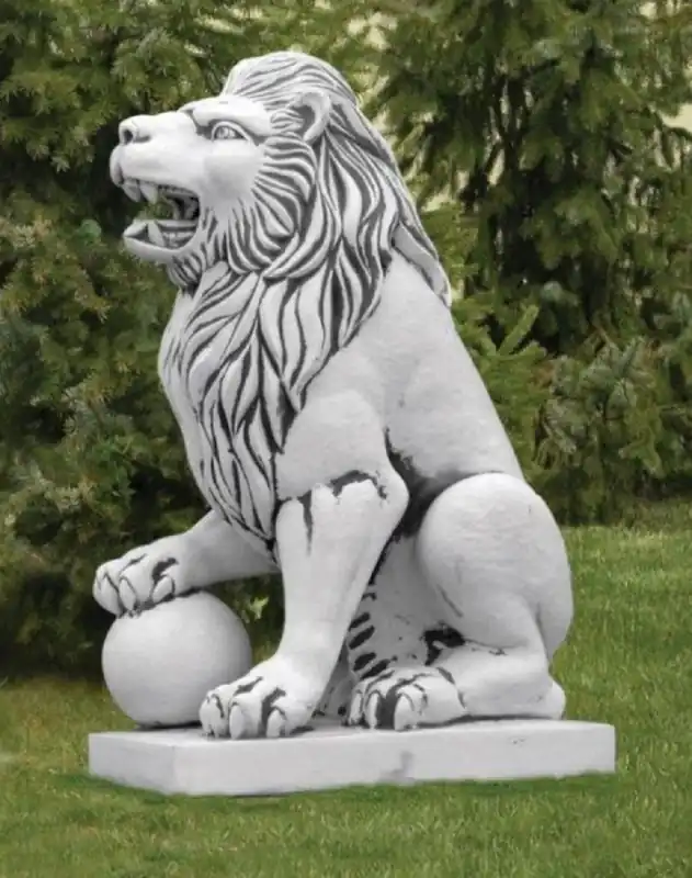 Bestpreis Casa Padrino escultura de decoración de jardín barroco león gris A. 128 cm - Lado derecho