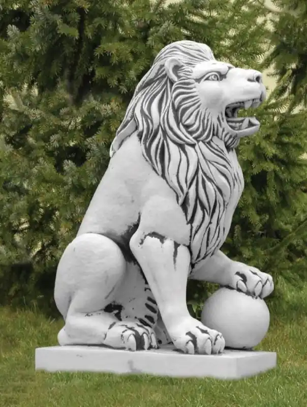 Casa Padrino escultura de decoración de jardín barroco león gris A. 128 cm - Lado izquierdo Markenware