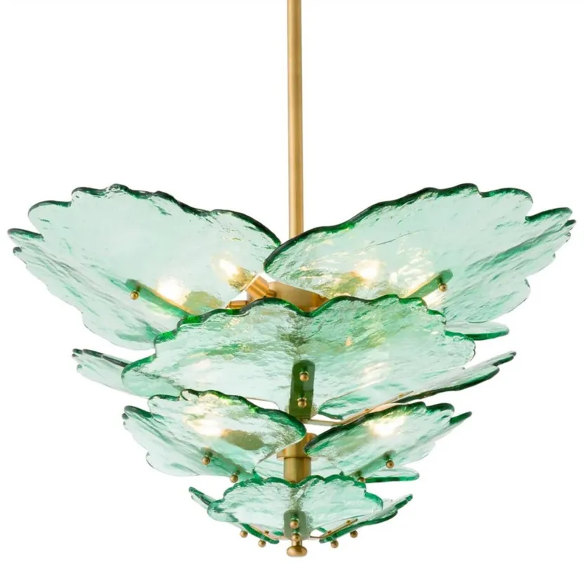 Sofort Bestellen Casa Padrino lámpara de araña de lujo verde / latón antiguo Ø 83 cm