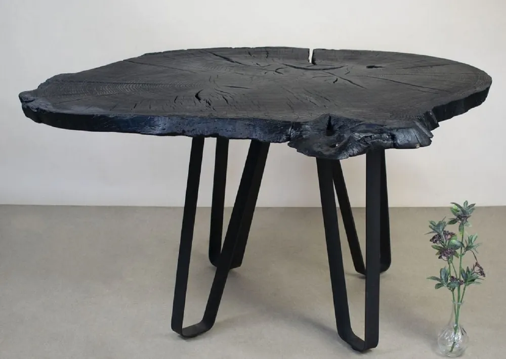 Finale Aktion Casa Padrino mesa de comedor de lujo negro 140 x 110 x A. 75 cm