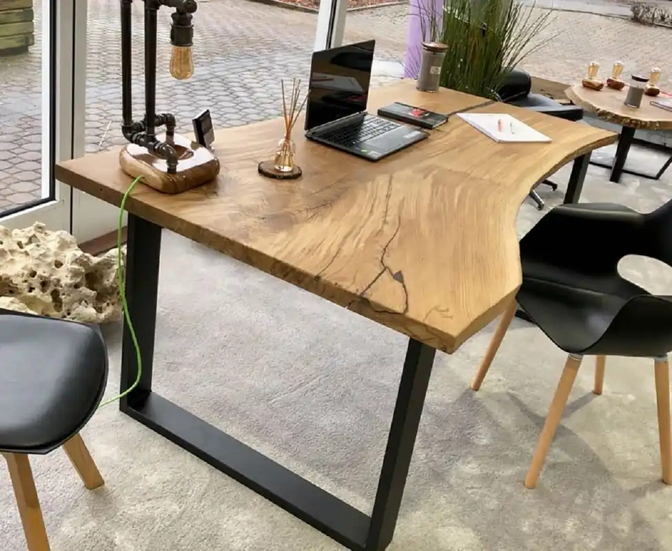 Casa Padrino escritorio de lujo natural / marrón / negro 140 cm Geprüft