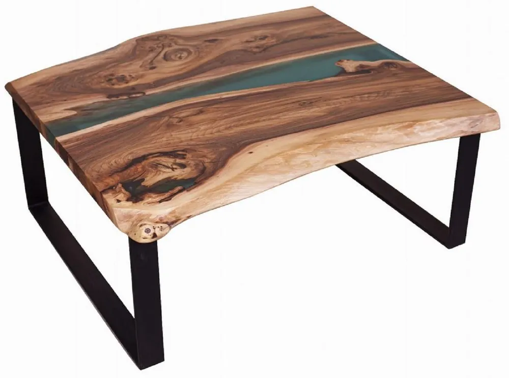 Preis Gesenkt Casa Padrino mesa de centro de lujo marrón / natural / verde / negro 95 cm