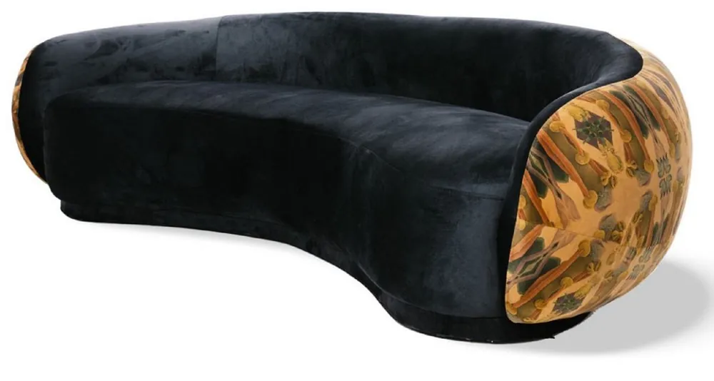 Preis Gesenkt Casa Padrino sofá de lujo negro / beige / multicolor 260 cm