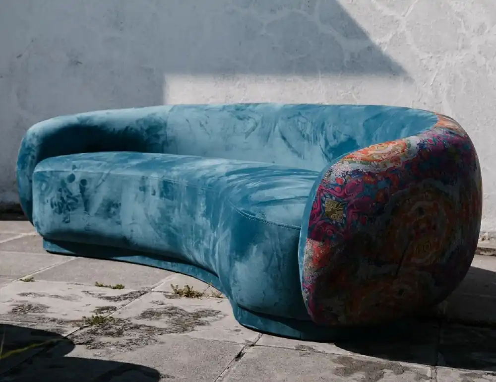 Casa Padrino sofá de salón de lujo azul / multicolor 260 cm Knallerangebot