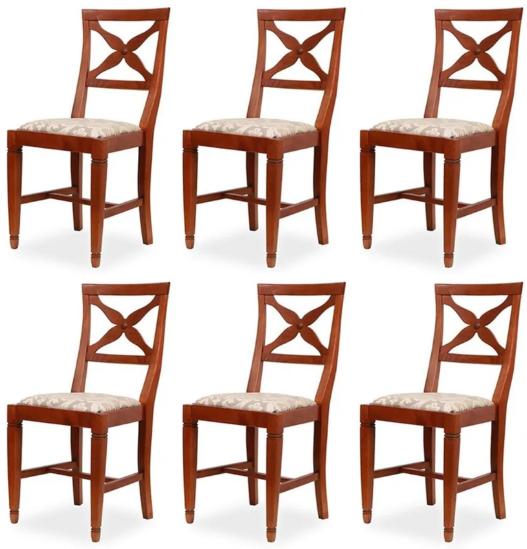 Top-Preis Casa Padrino conjunto de 6 sillas de comedor Biedermeier gris / marrón