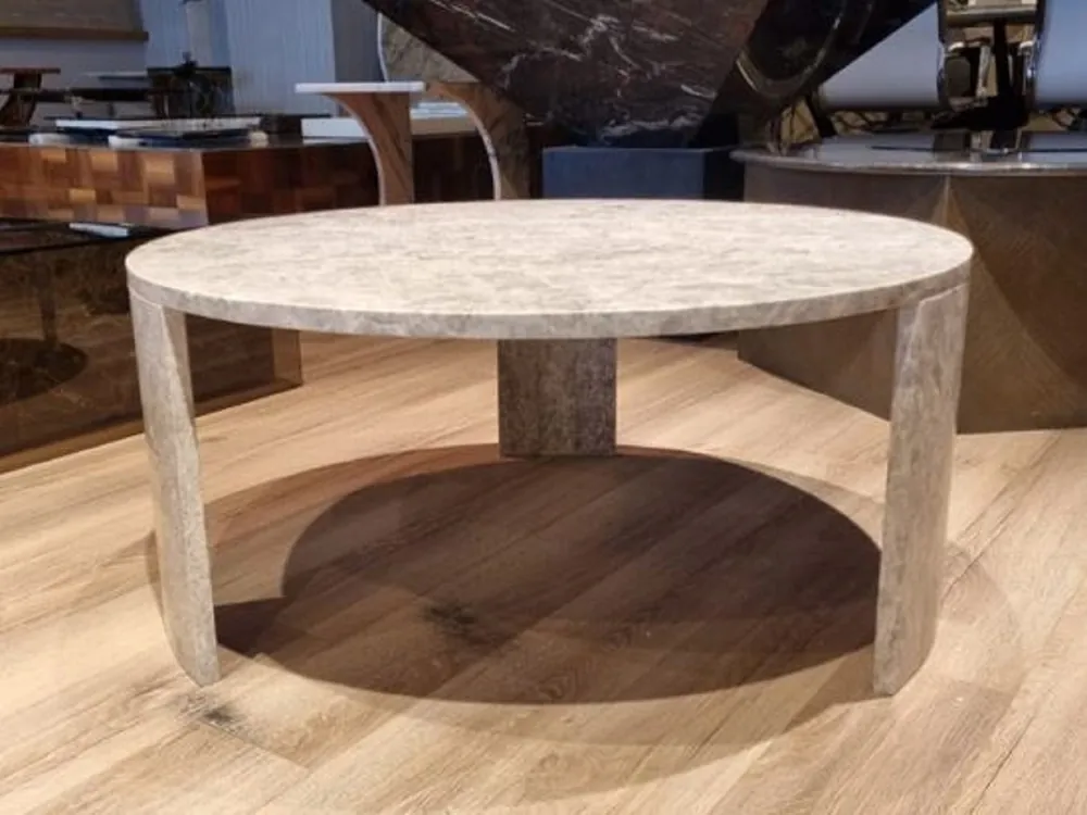 Direktkauf Casa Padrino Mesa de Centro de Mármol de Lujo Gris Ø 85 cm