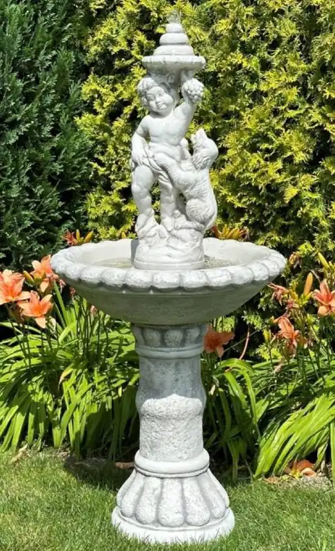 Echt Casa Padrino Fuente Barroco Gris Ø 63 x A. 137 cm