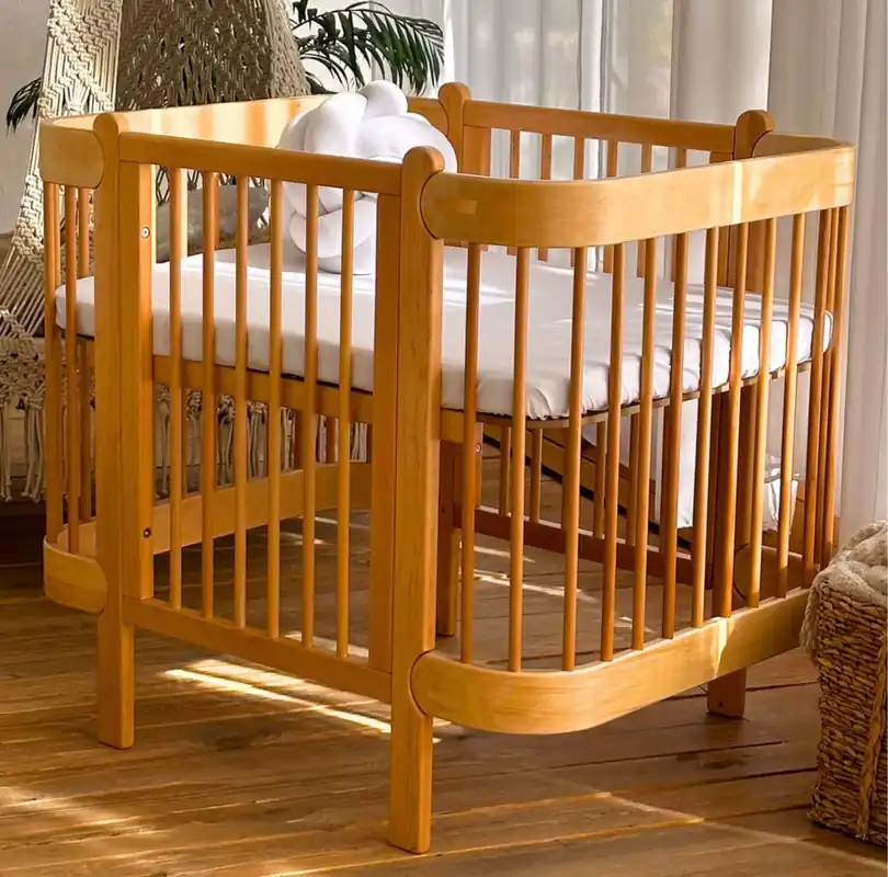 Expressversand Casa Padrino Cama de Bebé de Lujo de Madera Maciza Natural 95 cm