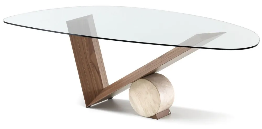 Casa Padrino Mesa de Comedor de Lujo con Tapa de Vidrio Marrón / Crema 220 cm - Hecho en Italia Preis Gesenkt