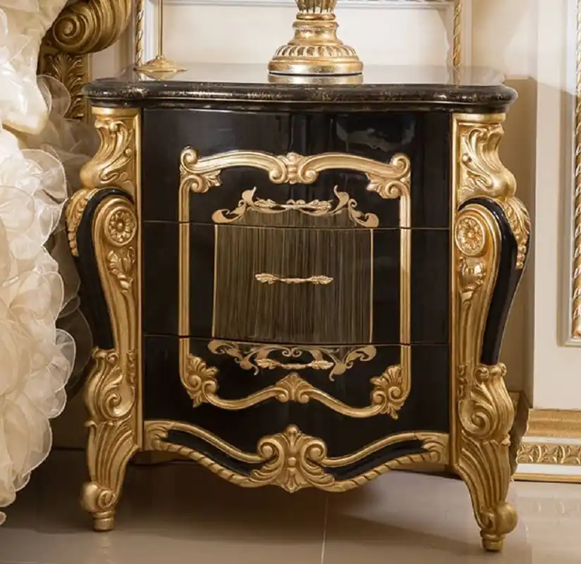 Meistverkauft Casa Padrino mesita de noche barroco de lujo con 3 cajones negro / oro