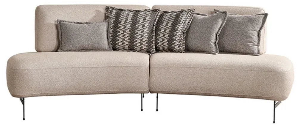 Neue Ware Casa Padrino sofá de lujo con respaldos regulables beige / negro 240 cm