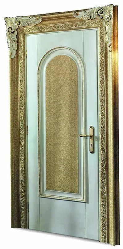 Casa Padrino puerta de apartamento barroco de lujo blanco / oro 129 cm - Hecho en Italia Geprüft