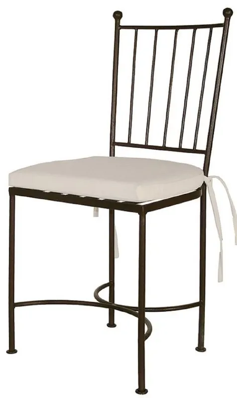 Markenware Casa Padrino silla de jardín Art Nouveau de lujo de hierro forjado con cojin de asiento negro / crema