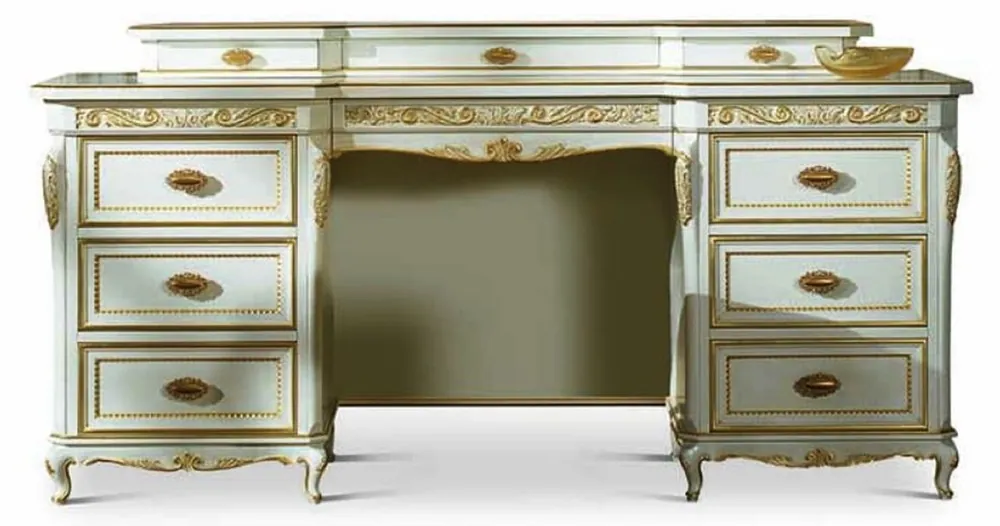 Casa Padrino tocador barroco de lujo marfil / oro 173 cm - Hecho en Italia Echt