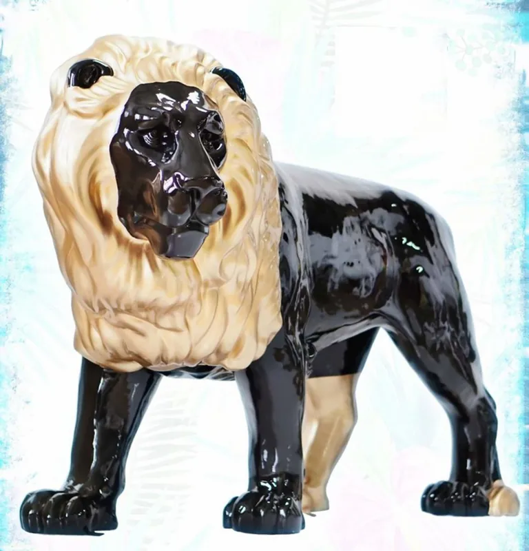 Casa Padrino escultura decorativa XXL león negro / oro 185 cm Mega-Angebot