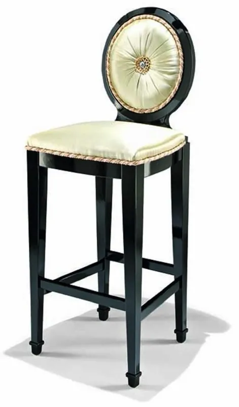Top-Angebot Casa Padrino Silla de Bar Barroco de Lujo Oro / Negro A. 121 cm - Hecho en Italia