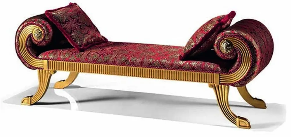 Casa Padrino banco barroco de lujo gris / rojo burdeos / oro 184,5 cm - Hecho en Italia Online Kaufen