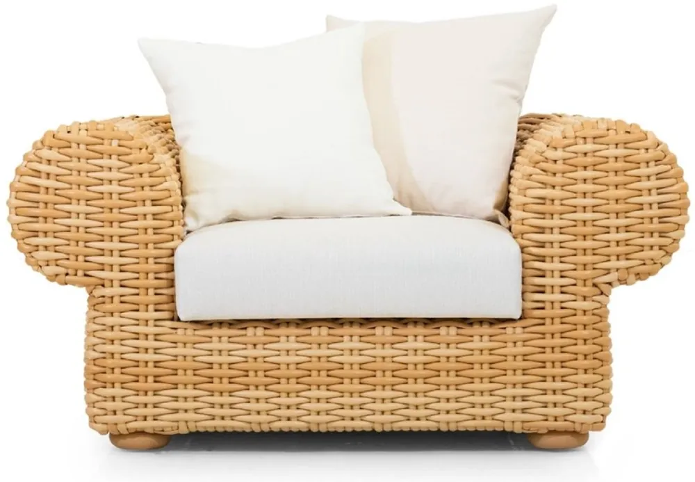 Casa Padrino sillón de jardín de lujo natural / blanco 135 cm Neue Ware