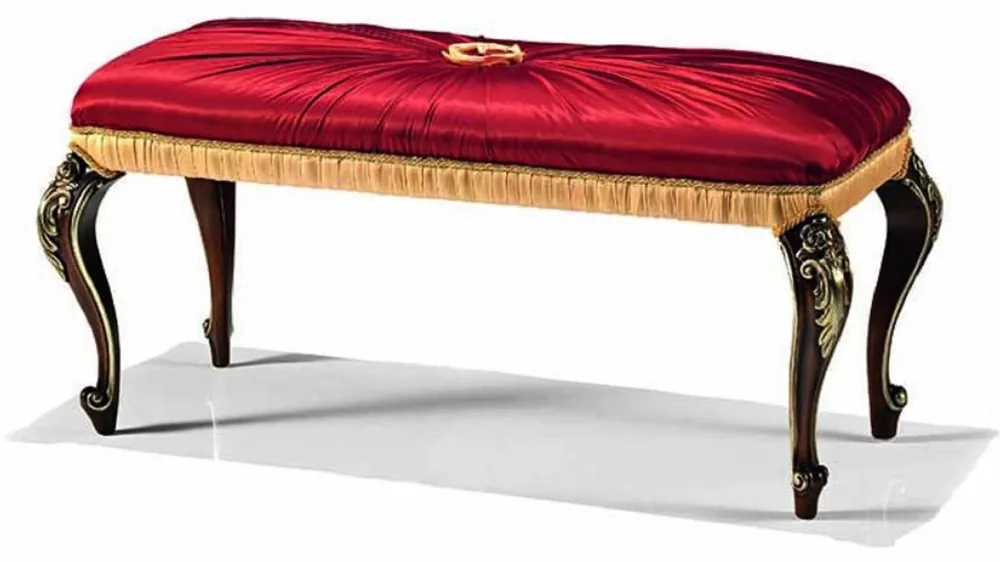 Billig Casa Padrino banco barroco de lujo rojo burdeos / marrón oscuro / oro 114 cm - Hecho en Italia