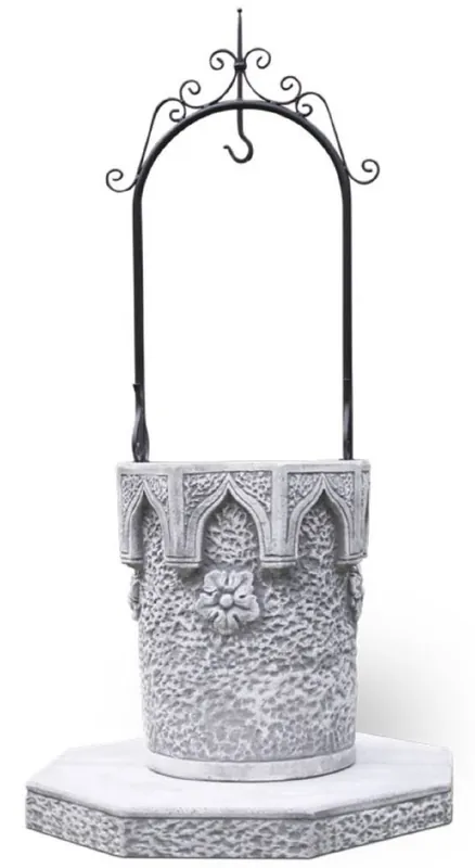 Echt Casa Padrino fuente de jardín Art Nouveau gris / negro 110 x 110 x A. 195 cm