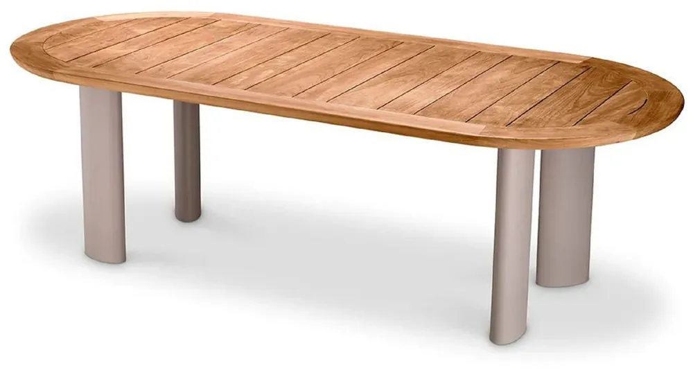 Zertifiziert Casa Padrino mesa de comedor de jardín de lujo natural / arena 247 cm