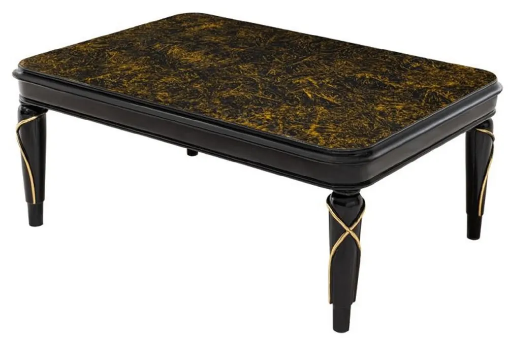 Super-Preis Casa Padrino mesa de centro barroco de lujo negro / oro 120 cm