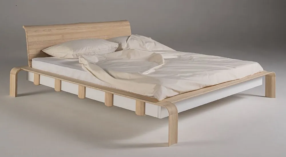 Aktuell Casa Padrino Cama Doble de Lujo de Madera Maciza Natural - Varios Tamaños