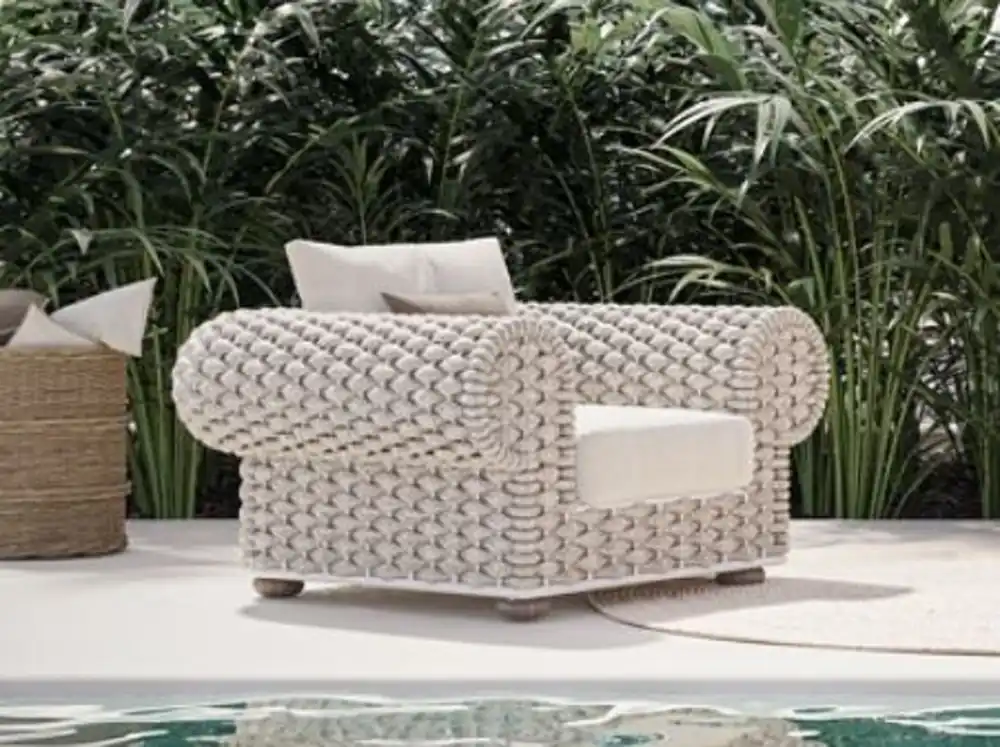 Casa Padrino sillón de jardín de lujo crema / beige / blanco / marrón 135 cm Jetzt Bestellen