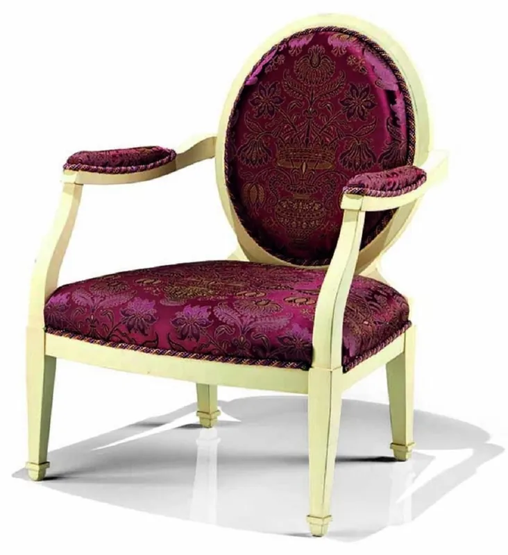 Wochenendangebot Casa Padrino sillón barroco de lujo púrpura / marfil - Hecho en Italia