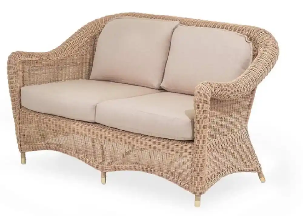 Casa Padrino sofá de jardín de lujo de 2 plazas natural / beige 140 cm Neue Kollektion