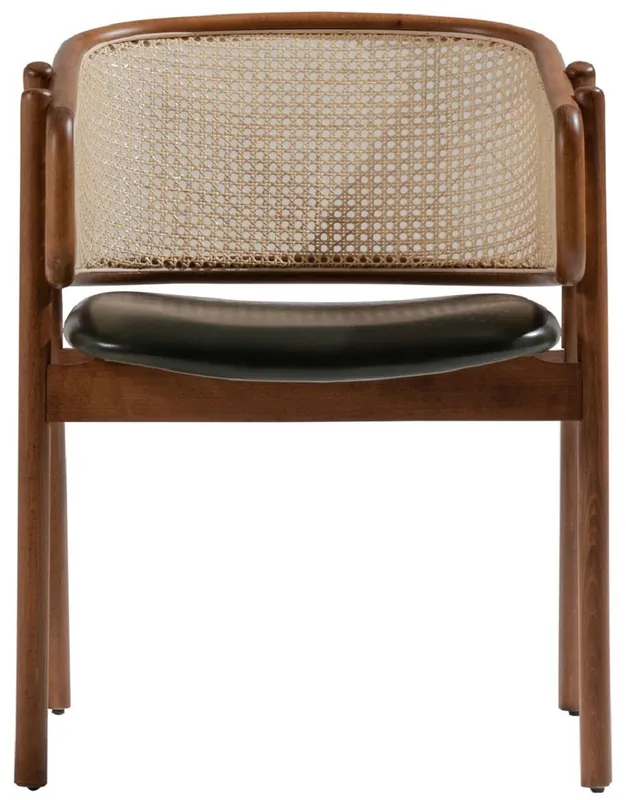 Casa Padrino silla de comedor de lujo con reposabrazos marrón / natural / verde oscuro A. 77 cm Garantierte Lieferung