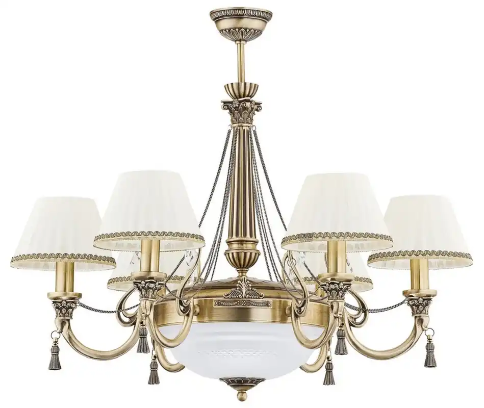 Casa Padrino araña de luces barroco de lujo latón con pátina / blanco Ø 85 cm Sale