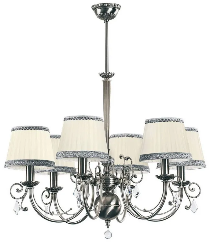 Wochenendangebot Casa Padrino araña de luces de cristal barroco de lujo plata / crema Ø 73 cm