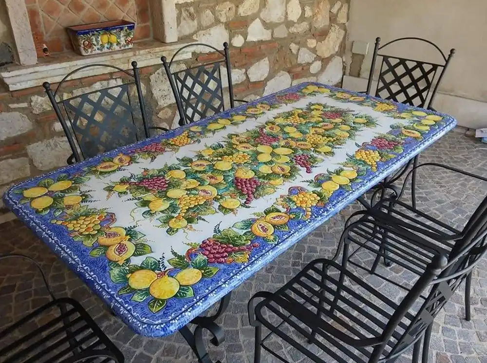 Sale Casa Padrino conjunto de muebles de jardín de hierro forjado y piedra de lava Art Nouveau de lujo - Hecho en Italia