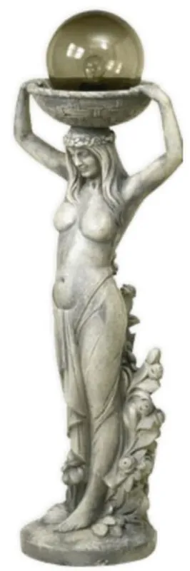 Nur Für Kurze Zeit Casa Padrino lámpara de jardín Art Nouveau escultura mujer gris A. 133 cm