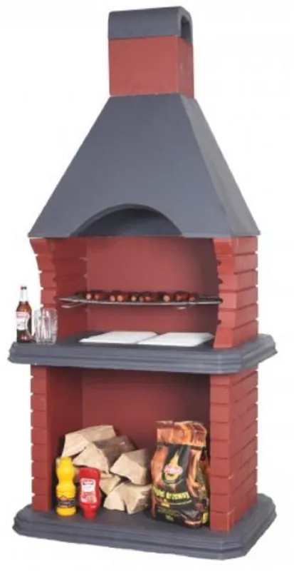 Casa Padrino barbacoa de jardín de hormigón de lujo rojo / gris 108 x 74 x A. 232 cm Meistverkauft