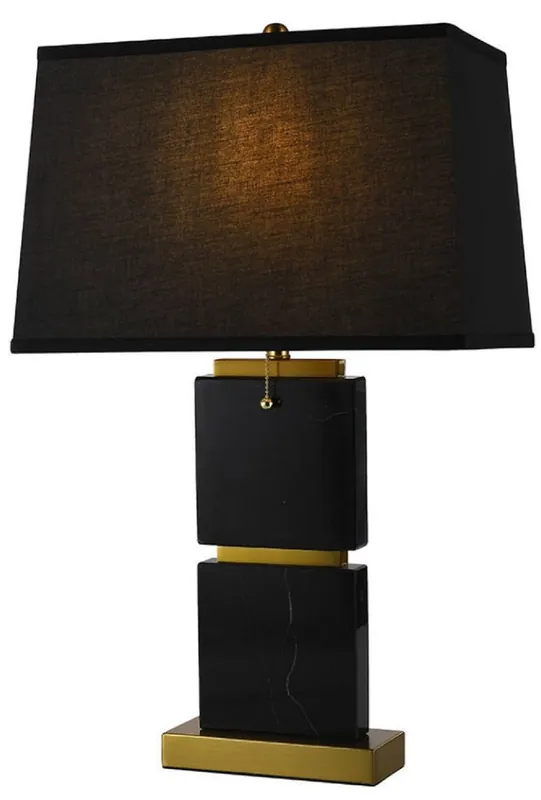 Casa Padrino lámpara de mesa de mármol de lujo negro / oro A. 66 cm Begrenztes Angebot