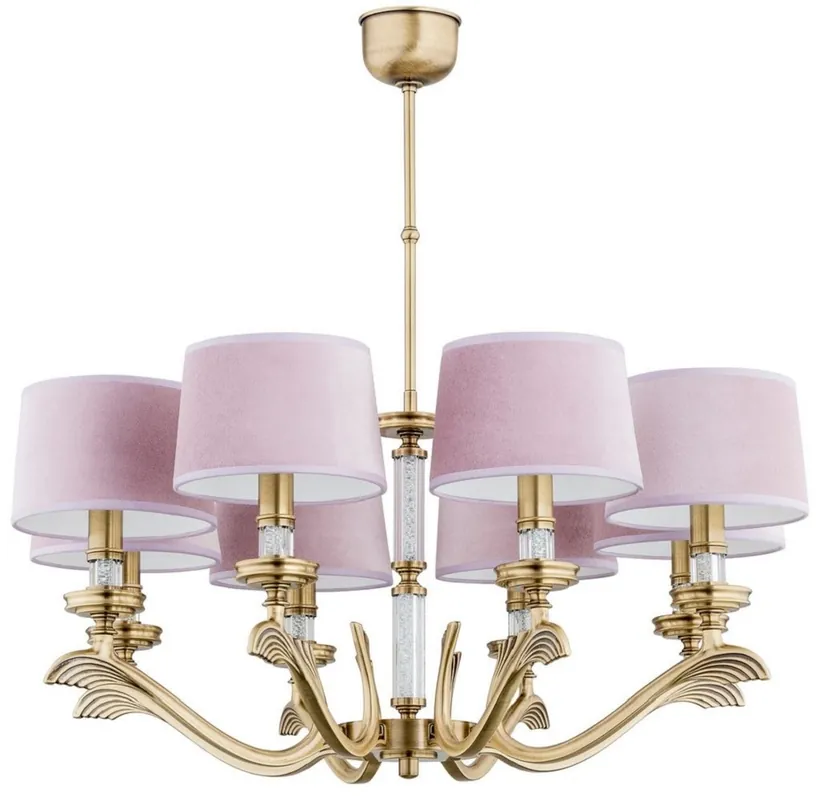 Casa Padrino araña de luces barroco de lujo oro mate / rosa Ø 72 cm Neu