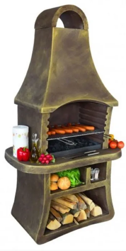 Casa Padrino barbacoa de jardín de lujo marrón antiguo 98 x 58 x A. 177 cm Rabatt