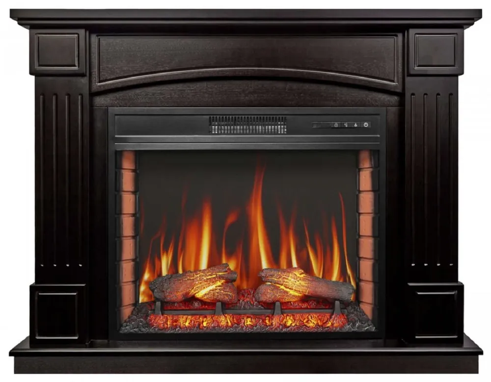 Casa Padrino chimenea eléctrica LED barroco negro 114 x 34 x A. 90,3 cm Highlight