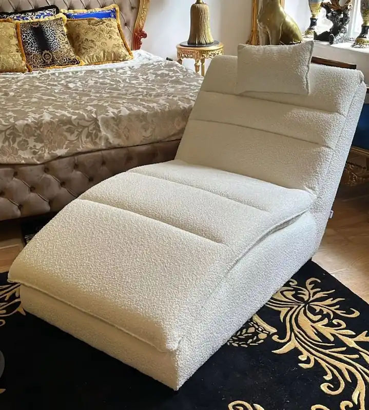 Angebot Casa Padrino chaise longue de lujo con cojín para la cabeza blanco 170 cm