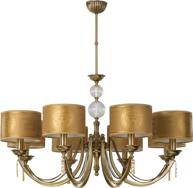 Billig Casa Padrino araña de luces barroco de lujo latón con pátina / oro Ø 87 cm