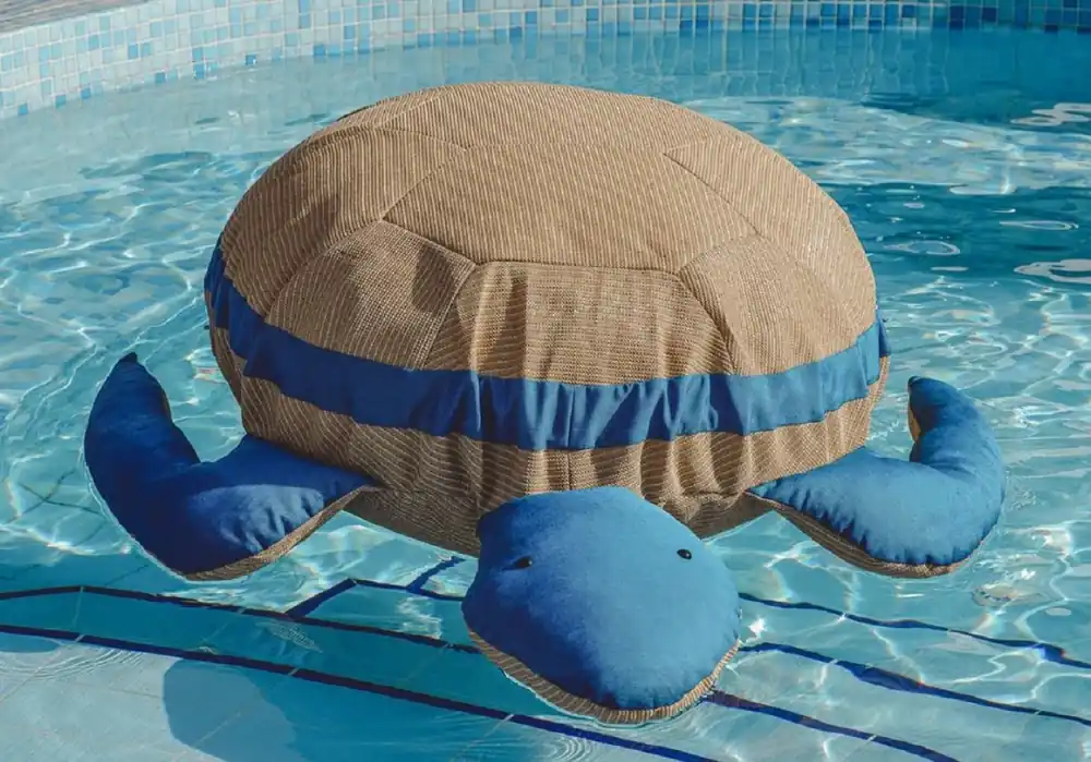Casa Padrino puf de lujo tortuga beige / azul 135 cm Schnäppchen
