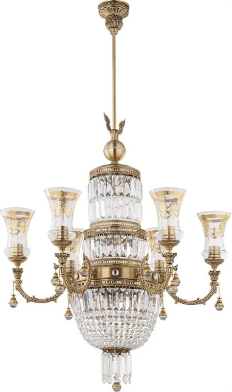 Casa Padrino araña de luces barroco de lujo latón con pátina / oro Ø 75 x A. 138 cm Online Kaufen