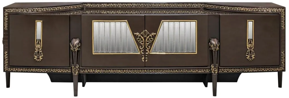 Casa Padrino armario de TV barroco de lujo marrón oscuro / oro 235 cm - Muebles Barrocos Angebot