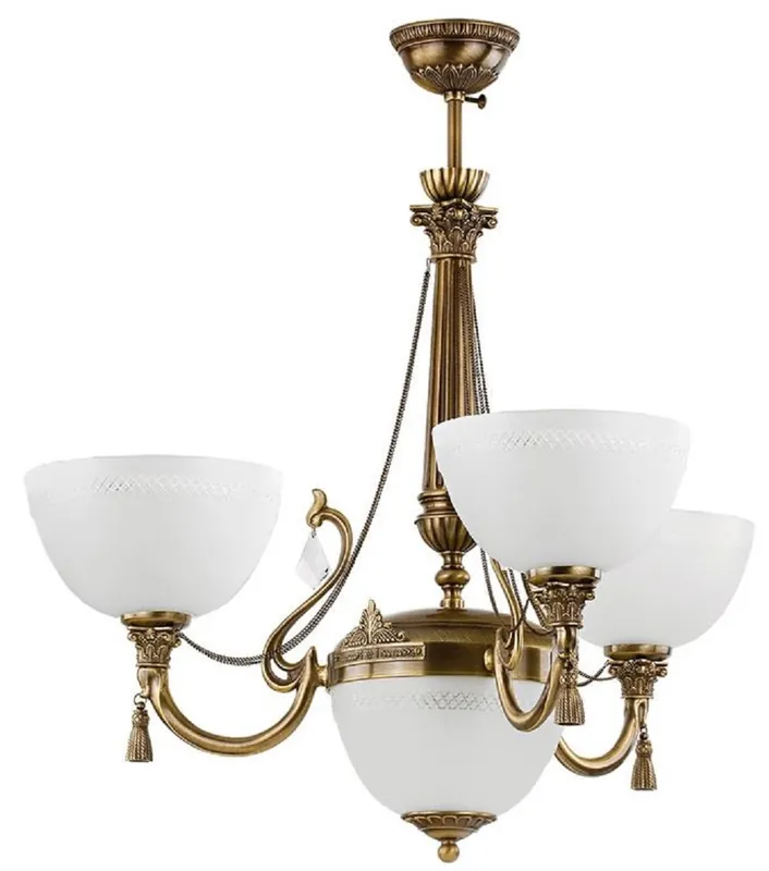 Casa Padrino araña de luces de cristal barroco de lujo latón con pátina / blanco Ø 62 x A. 70 cm Nur Für Kurze Zeit