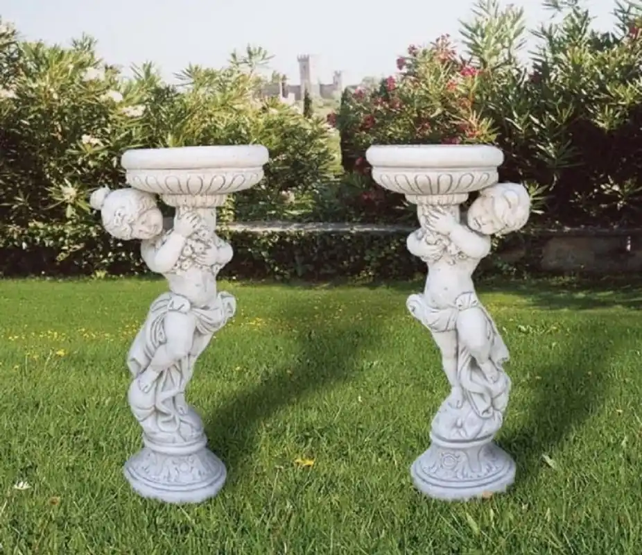 Garantierte Lieferung Casa Padrino conjunto de macetas barrocos de lujo gris A. 115 cm - Hecho en Italia