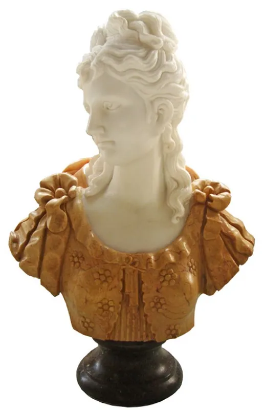 Casa Padrino busto de mármol Art Nouveau de lujo dama beige / blanco A. 65 cm Sale