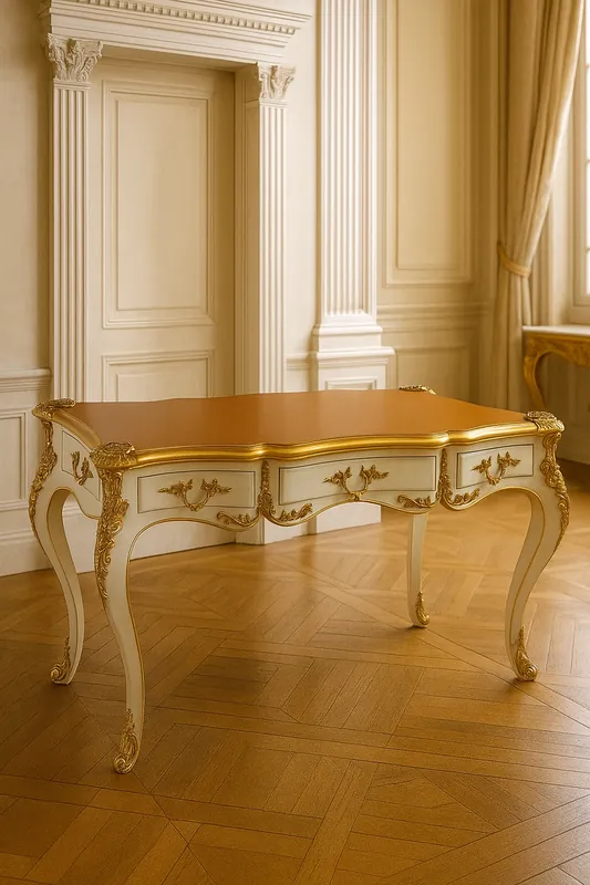 Preisknaller Casa Padrino secretario barroco con 3 cajones blanco / oro / marrón - Muebles de oficina barrocos